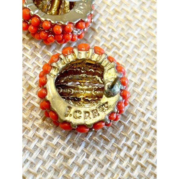 J.Crew Beaded Round Orb Stud Earrings in Orange - Picture 3 of 4